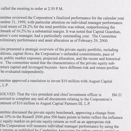 Investment Committee Meeting