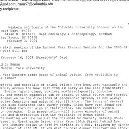 Announcements, 2004-02-03. ...