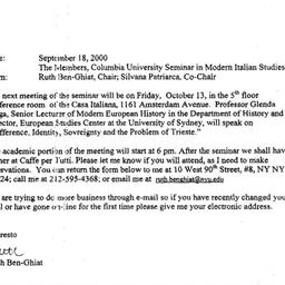 Announcements, 2000-10-13. ...