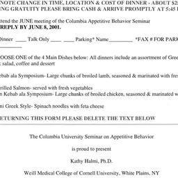 Announcements, 2001-06-14. ...