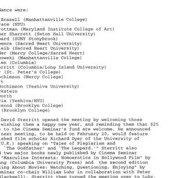 Minutes, 2003-01-23. Cinema...