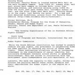 Announcements, 2000-11-01. ...
