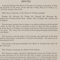 Board Meeting, 5/18/1923
