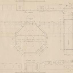 First floor plan, west, sou...