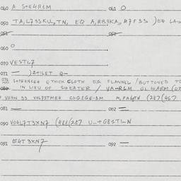 Eastern questionnaire, answ...