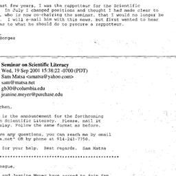 Correspondence, 2001-10-24....