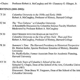 Schedules, History of Colum...