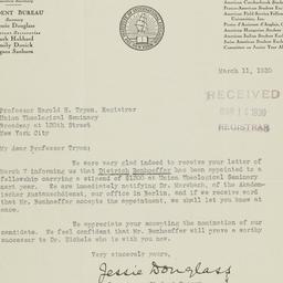 Letter from Jessie Douglass...