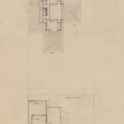 Basement, second floor plans