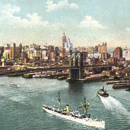 New York and Brooklyn Bridge.