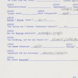 Western questionnaire, answ...