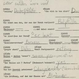 Western questionnaire, answ...