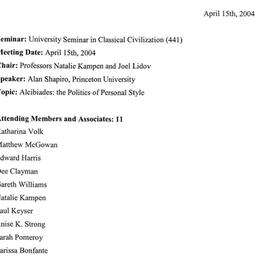 Minutes, 2004-04-15. Classi...
