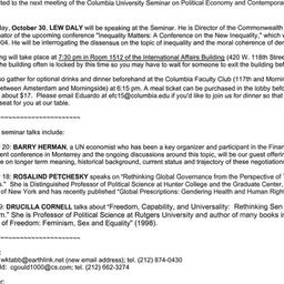 Announcements, 2003-10-30. ...