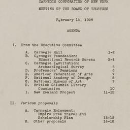 Board Meeting, 2/13/1929