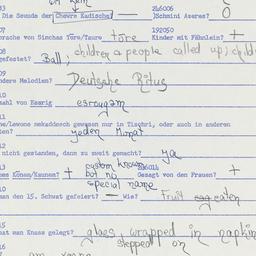 Western questionnaire, answ...