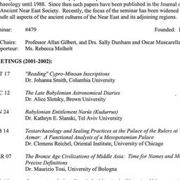 Schedules, Ancient Near Eas...