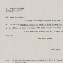 Board Meeting, 4/10/1929
