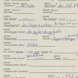 Western questionnaire, answ...
