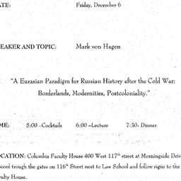Announcements, 2002-12-06. ...