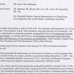 Investment Committee Meeting