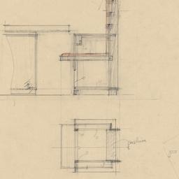Dining chair plan, elevation