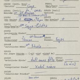 Western questionnaire, answ...