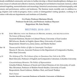 Schedules, Cultural Memory,...