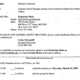 Announcements, 2005-03-10. ...