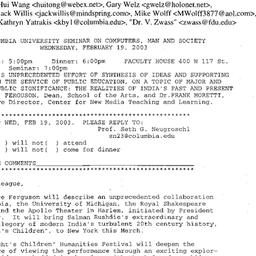 Announcements, 2003-02-19. ...