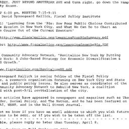 Announcements, 2003-04-18. ...