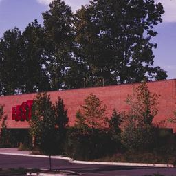 Exterior view, from parking...
