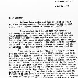 Letter from Gunnar Myrdal t...