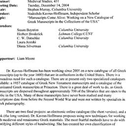 Minutes, 2004-12-14. Mediev...