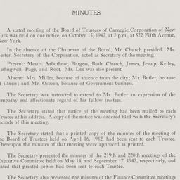 Board Meeting, 10/15/1942