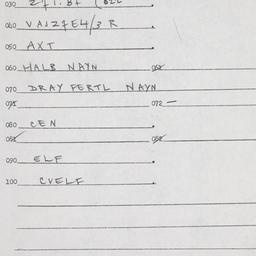 Eastern questionnaire, answ...