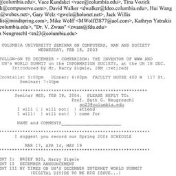 Announcements, 2004-02-18. ...