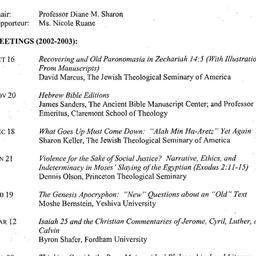 Schedules, Study of the Heb...