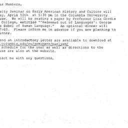 Announcements, 2005-04-12. ...