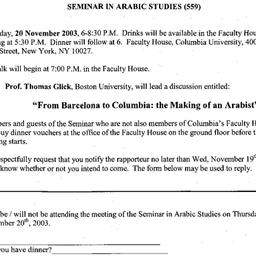 Announcements, 2003-11-20. ...