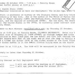 Announcements, 2004-10-25. ...