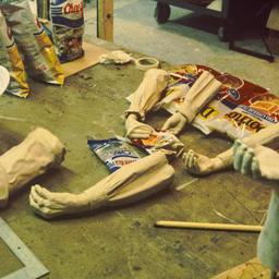 Cast arms and chip bags.
