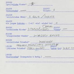 Western questionnaire, answ...