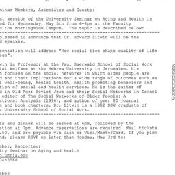Announcements, 2004-05-05. ...