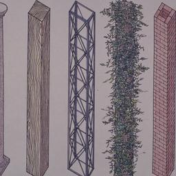 Perspective drawing, columns.