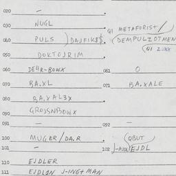 Eastern questionnaire, answ...