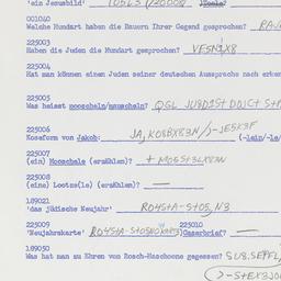 Western questionnaire, answ...