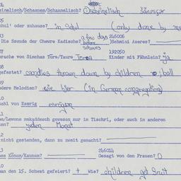 Western questionnaire, answ...