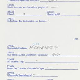 Western questionnaire, answ...