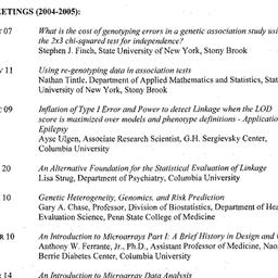 Schedules, Genetic Epidemio...